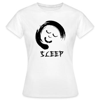 Enzo zen smiley Ensie Sleep - T-shirt Femme - blanc - Devant - AI Model Female 172 dark (172cm)