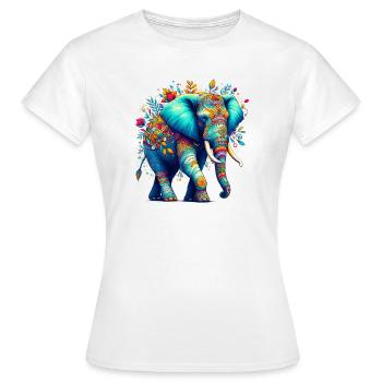 Éléphant - T-shirt Femme - blanc - Devant - AI Model Female 172 dark (172cm)