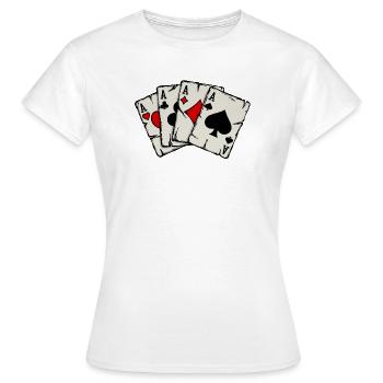 Jeux d’argent Casino Poker Jeu de cartes Jeux d’argent Poker - T-shirt Femme - blanc - Devant - AI Model Female 172 dark (172cm)