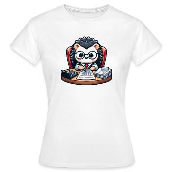 Hérisson comptable : la bestiole calculatrice - T-shirt Femme - blanc - Devant - AI Model Female 172 dark (172cm)