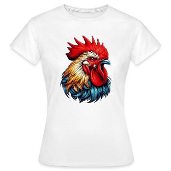 Coq Poule - T-shirt Femme - blanc - Devant - AI Model Female 172 dark (172cm)