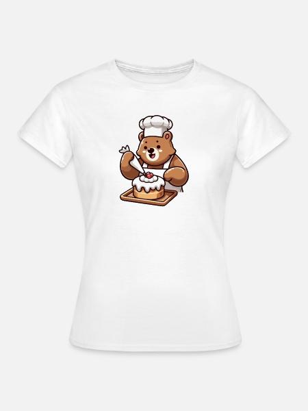 Baker Bear: Der Kuchenbeschwörer - Frauen T-Shirt - Weiß