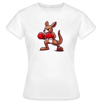 Kanga Punch: Der Boxer - Frauen T-Shirt - Weiß - Vorne - AI Model Female 172 dark (172cm)