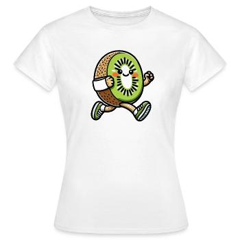 Kiwi Kicker: The Swift Slice - Women's T-Shirt - white - Front - AI Model Female 172 dark (172cm)