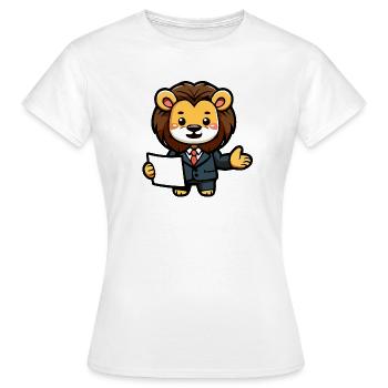 Der Unternehmenslöwe - Frauen T-Shirt - Weiß - Vorne - AI Model Female 172 dark (172cm)