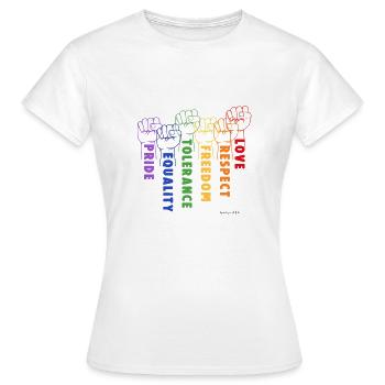 Solidarité et fierté - T-shirt Femme - blanc - Devant - AI Model Female 172 dark (172cm)