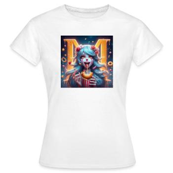 Naschkatzen-Clown 3D - Frauen T-Shirt - Weiß - Vorne - AI Model Female 172 dark (172cm)