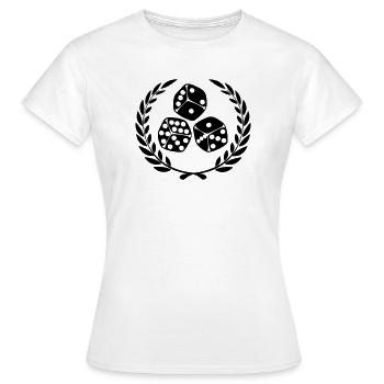 Dés en couronne de laurier - T-shirt Femme - blanc - Devant - AI Model Female 172 dark (172cm)