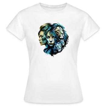 La présence puissante des Lions - T-shirt Femme - blanc - Devant - AI Model Female 172 dark (172cm)