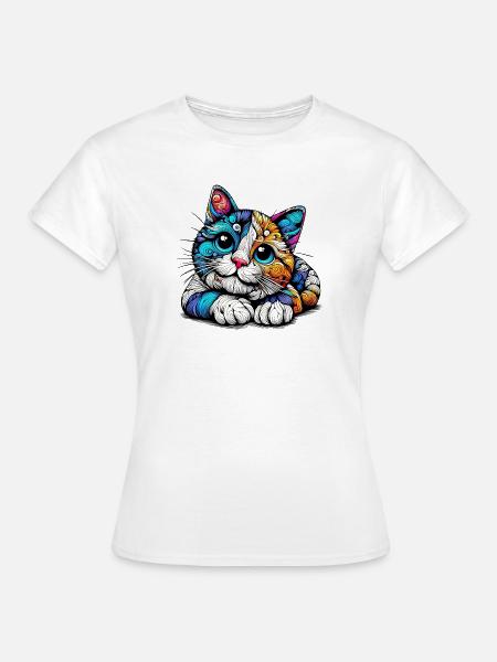 Katze - Frauen T-Shirt - Weiß