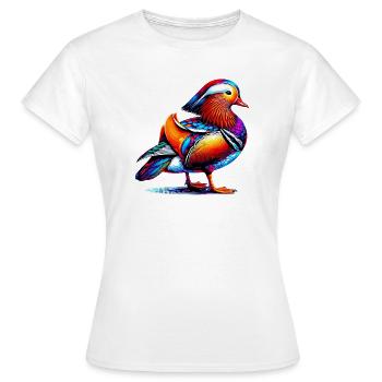 Canard mandarin - T-shirt Femme - blanc - Devant - AI Model Female 172 dark (172cm)