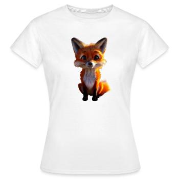 Renard J’aime les renards Renard roux Renard mignon sauvage - T-shirt Femme - blanc - Devant - AI Model Female 172 dark (172cm)