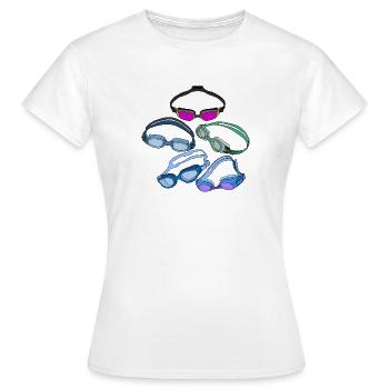 Lunettes de natation cool - T-shirt Femme - blanc - Devant - AI Model Female 172 dark (172cm)