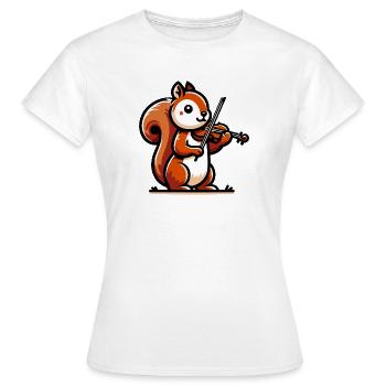 Écureuil mélodique : Symphonie dans le parc - T-shirt Femme - blanc - Devant - AI Model Female 172 dark (172cm)
