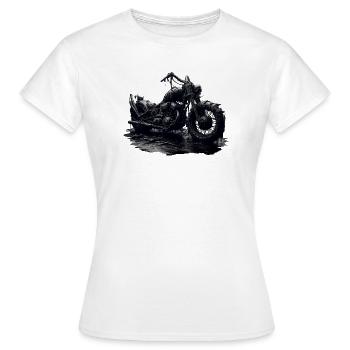 Rostiges Apokalypse Motorrad - Dark Fantasy Skull - Frauen T-Shirt - Weiß - Vorne - AI Model Female 172 dark (172cm)
