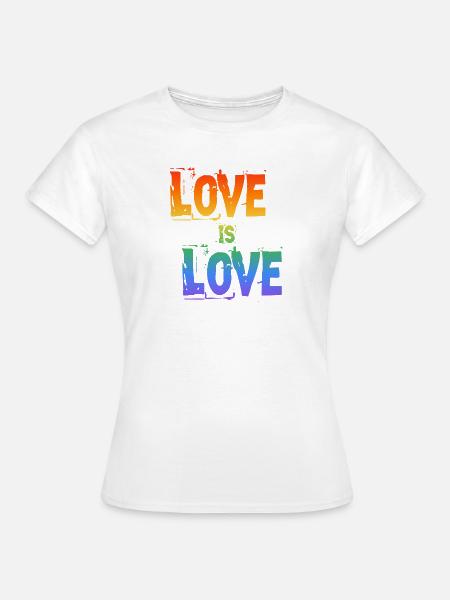 Liebe ist Liebe Regenbogen - Frauen T-Shirt - Weiß