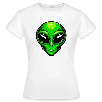 Alien extraterrestre martien - T-shirt Femme - blanc - Devant - AI Model Female 172 dark (172cm)