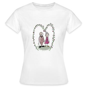 Herzliche Großeltern im Blumenherz - Frauen T-Shirt - Weiß - Vorne - AI Model Female 172 dark (172cm)