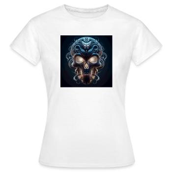 Skull Fused with Snake 3D - Women's T-Shirt - white - Front - AI Model Female 172 dark (172cm)