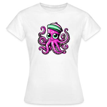 Pieuvre - T-shirt Femme - blanc - Devant - AI Model Female 172 dark (172cm)