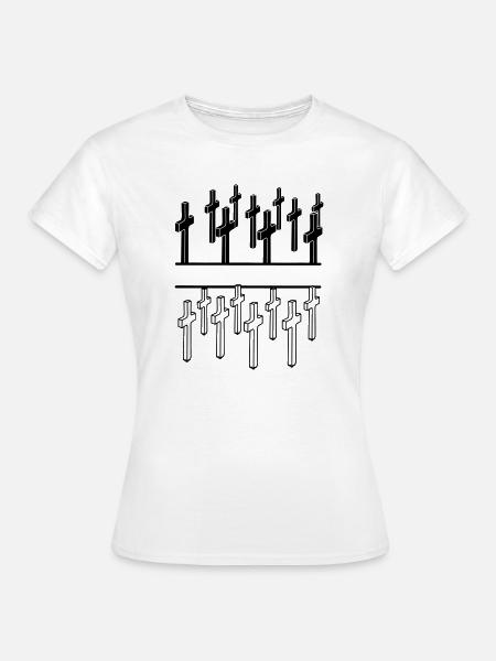 Kreuze Militärfriedhof - Frauen T-Shirt - Weiß