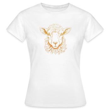 Lamm Portrait - Frauen T-Shirt - Weiß - Vorne - AI Model Female 172 dark (172cm)