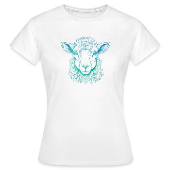 Lamm Portrait - Frauen T-Shirt - Weiß - Vorne - AI Model Female 172 dark (172cm)