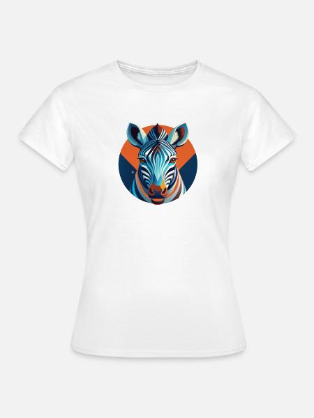 Chromatisches Zebra im geometrischen Kreis - Frauen T-Shirt - Weiß