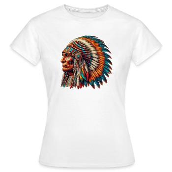 Peau rouge amérindienne américaine - T-shirt Femme - blanc - Devant - AI Model Female 172 dark (172cm)