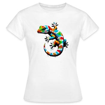 Gecko - T-shirt Femme - blanc - Devant - AI Model Female 172 dark (172cm)