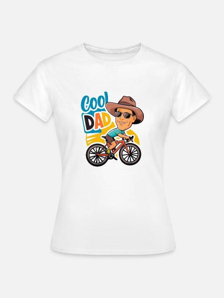 Coole Papa Radfahren Illustration - Frauen T-Shirt - Weiß