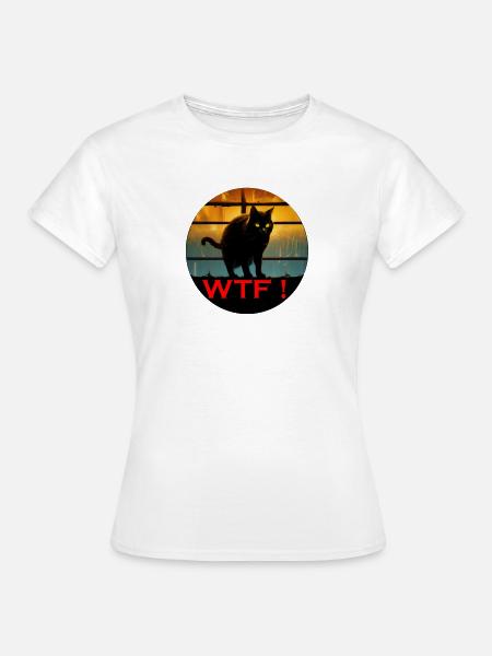 WTF Katze im Abendlicht - Frauen T-Shirt - Weiß