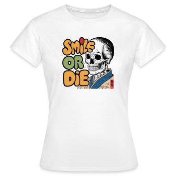 Skeletor with Optimistic Message - Women's T-Shirt - white - Front - AI Model Female 172 dark (172cm)