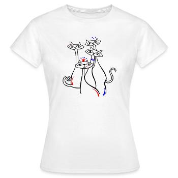 Katzen in Pose - Frauen T-Shirt - Weiß - Vorne - AI Model Female 172 dark (172cm)