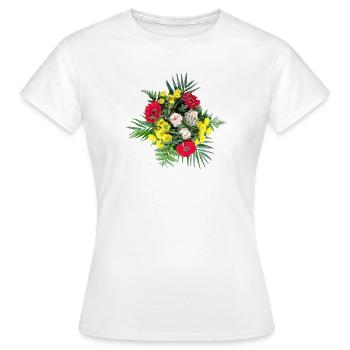 BLUMENSTRAUSS - Frauen T-Shirt - Weiß - Vorne - AI Model Female 172 dark (172cm)