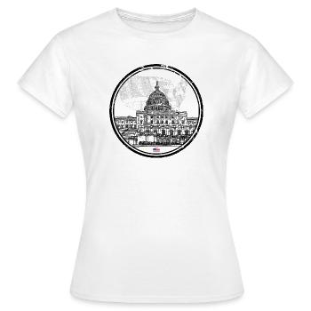 Carte patriotique du Capitole des États-Unis - T-shirt Femme - blanc - Devant - AI Model Female 172 dark (172cm)