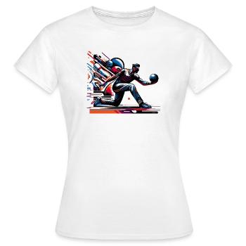 Dynamic, colorful bowler in action - Women's T-Shirt - white - Front - AI Model Female 172 dark (172cm)