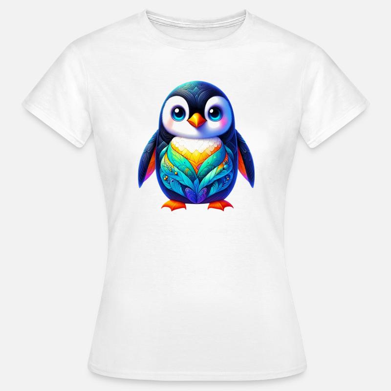 Pingvin - Dame-T-shirt - hvid