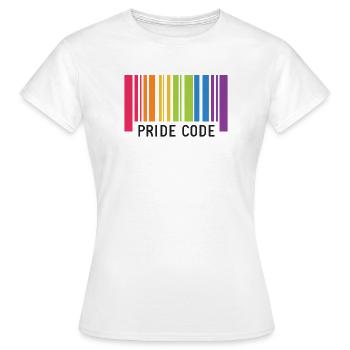 Mois de la fierté LGBT - Code de la fierté - T-shirt Femme - blanc - Devant - AI Model Female 172 dark (172cm)