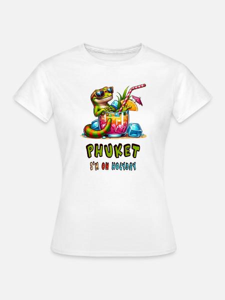 Gecko Phuket Thailand Design - Frauen T-Shirt - Weiß