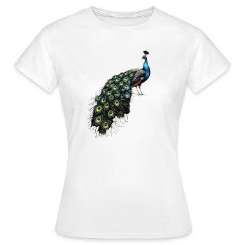 Paon Bleu Paon Roue De Paon Roue Paon Roue De Paon - T-shirt Femme - blanc - Devant - AI Model Female 172 dark (172cm)