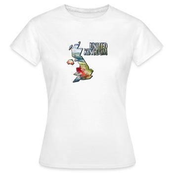 Aquarell Karte United Kingdom - Frauen T-Shirt - Weiß - Vorne - AI Model Female 172 dark (172cm)