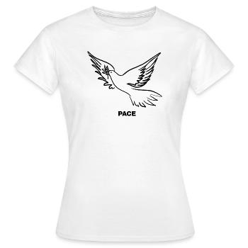 PACE - Dove of Peace - Women's T-Shirt - white - Front - AI Model Female 172 dark (172cm)