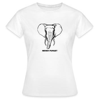 Elephant - Never forget - Women's T-Shirt - white - Front - AI Model Female 172 dark (172cm)