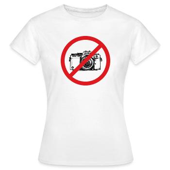 Photography prohibited! - Women's T-Shirt - white - Front - AI Model Female 172 dark (172cm)