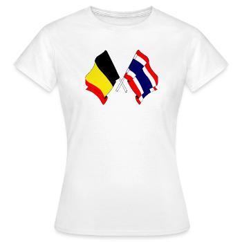 Pavillon Belgique Thaïlande - T-shirt Femme - blanc - Devant - AI Model Female 172 dark (172cm)