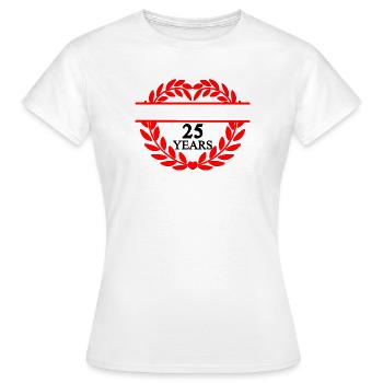 Bannière nominative vingt-cinq ans, couronne de laurier en forme de cœur - T-shirt Femme - blanc - Devant - AI Model Female 172 dark (172cm)