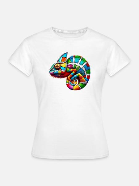 Chamäleon Mondrian - Frauen T-Shirt - Weiß