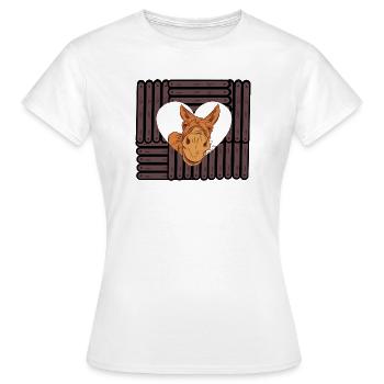 Muli Esel Huftier Herz Herzen Valentinstag - Frauen T-Shirt - Weiß - Vorne - AI Model Female 172 dark (172cm)
