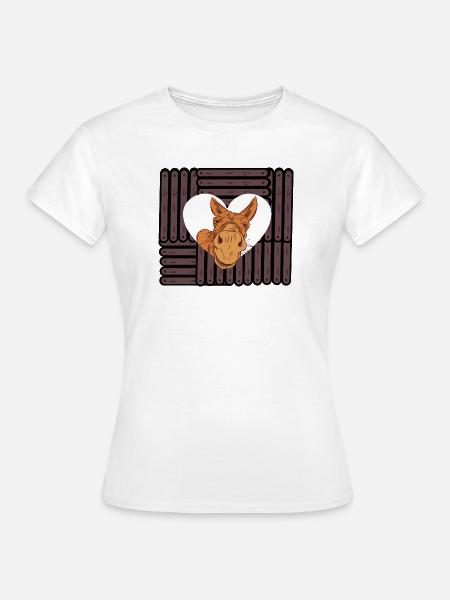 Muli Esel Huftier Herz Herzen Valentinstag - Frauen T-Shirt - Weiß